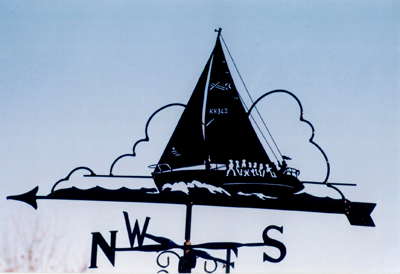 Yacht with Crew weather vane